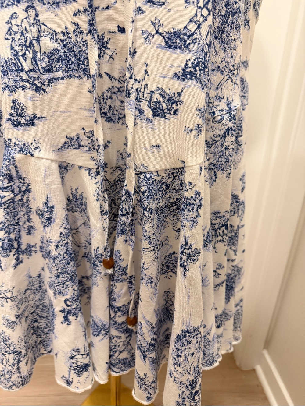 Vici Sunday Best Blue and White Toile Linen-Blend Mini Dress NWT - Picture 7 of 10